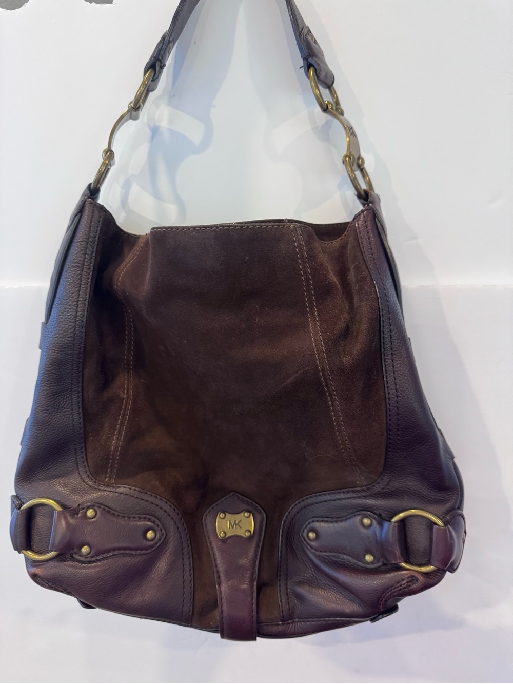 Michael Kors Dark Brown Leather & Suede Hobo